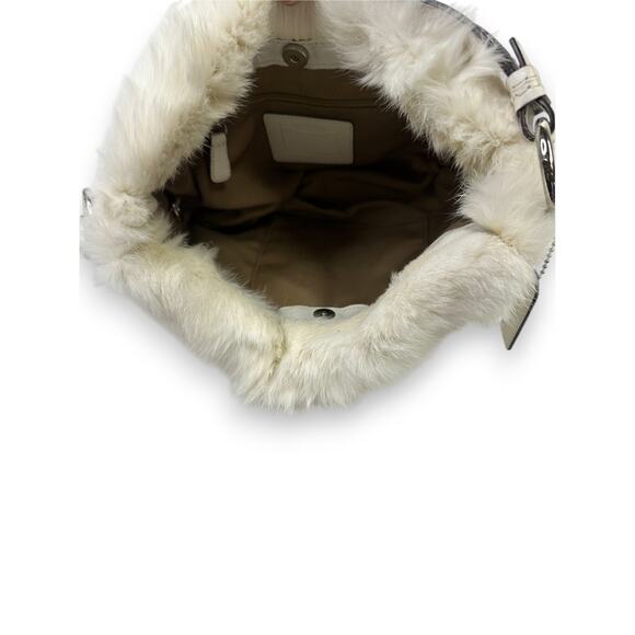 Coach Vintage Y2K Rabbit Fur Trim Puffer Shoulder Bag - Picture 15 of 16